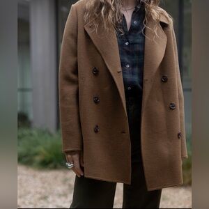 Jenni Kayne Oversized Double-Breasted Tan Coat